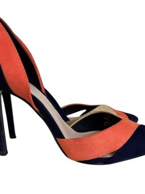 ZARA Woman Trafalgar Suede Colorblock D'Orsay Heels Pointed Toe Pumps Size 7.5